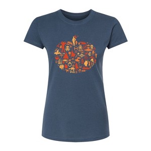 Women's - Star Wars - Fall Pumpkin Silhouette Fitted Graphic T-Shirt - 1 of 2