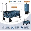 52" Collapsible Wagon Cart Foldable, Capacity 350l Heavy Duty Folding Utility Beach Wagons with 180¡ã Adjustable Handle, All Terrain Wheels - 2 of 4