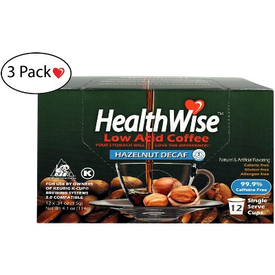 HealthWise Low Acid Decaf Hazelnut Keurig K-Cup Coffee Pods