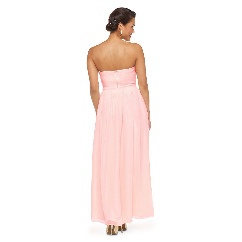 Women's Plus-Size Chiffon Strapless Maxi Bridesmaid Dress Porcelain Pink 22W - TEVOLIO&#153, 2 of 9