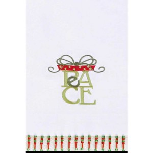 C&F Home Peace Christmas Embroidered Cotton Beaded Guest Towel - 1 of 2