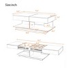 Modern Coffee Table with LED Lights and Hidden Storage Space,High-Gloss Finish Center Table for Living Rooms and Small Spaces-Maison Boucle - 4 of 4