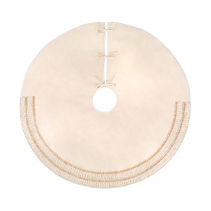 52" Off-White HGTV Home Collection Fringe Detail Tree Skirt - National Tree Company - 1 of 4