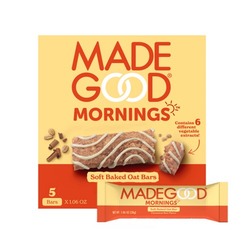 MadeGood Mornings Cinnamon Bun Soft Baked Oat Bars - 5.3oz/5ct - image 1 of 4