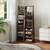 HOMCOM Jewelry Cabinet, 360° Swivel Jewelry Armoire with Full-Length Mirror, Storage Shelves, Interior Small Mirror, for Bedroom Living Room, Brown - 2 of 4