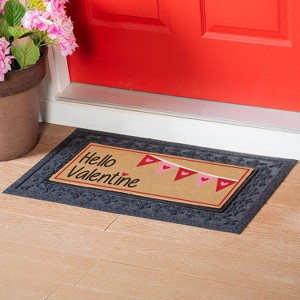 Evergreen Hello Valentine Sassafras Indoor Outdoor Switch Doormat 1'10"x10" Multicolored - 1 of 2