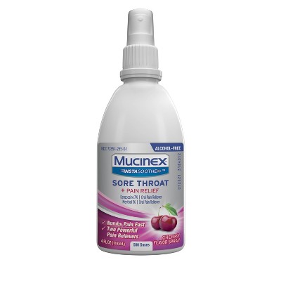 Mucinex Instasoothe Sore Throat & Pain Cherry Spray - 4 fl oz