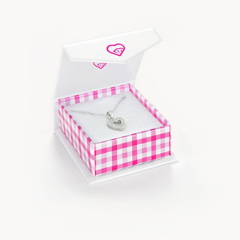 Girls' Open CZ Heart Sterling Silver Necklace - In Season Jewelry, 6 of 8