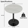 ChicFurnit Coffee Table Mid Century Style Round Textured Marble for Dining and Lounge Areas, Black, 27.56"*27.56"*28.35" - 3 of 4