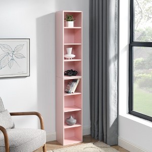 8-Tier Media Tower Rack, CD DVD Slim Storage Cabinet with Adjustable Shelves - 1 of 4