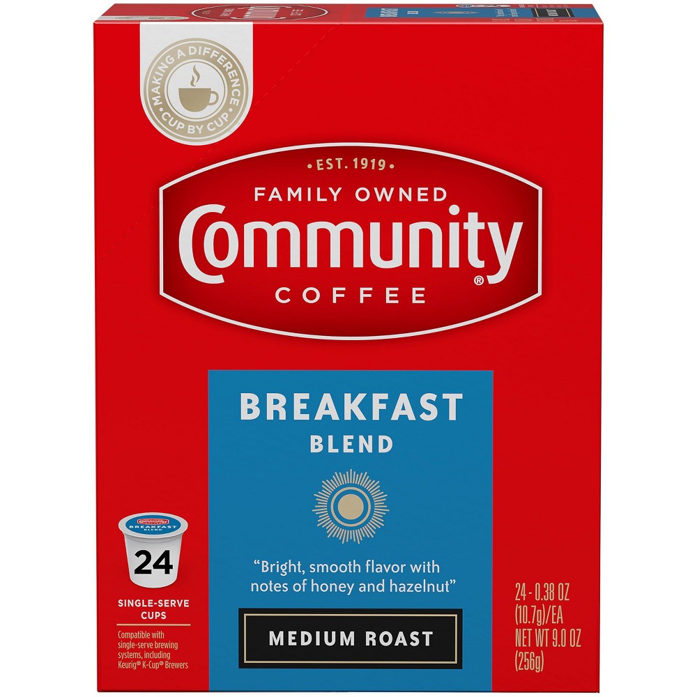 Community Coffee Breakfast Blend Medium Roast Coffee - Single Serve Pods - 24ct