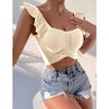Womens Knit Tube Tops Cap Sleeve Sweet Heart Neckline Sweater Tops Ribbed Sweater Tops - 2 of 4