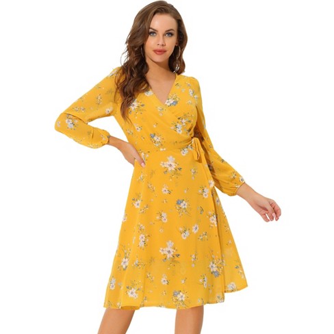 Target yellow 2025 wrap dress