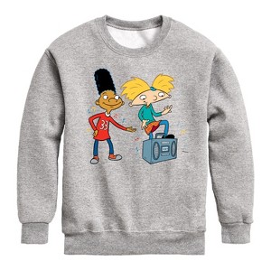 Boys' - Hey Arnold! - Ha Air Guitar Graphic Long Sleeve Fleece Sweatshirt - 1 of 4