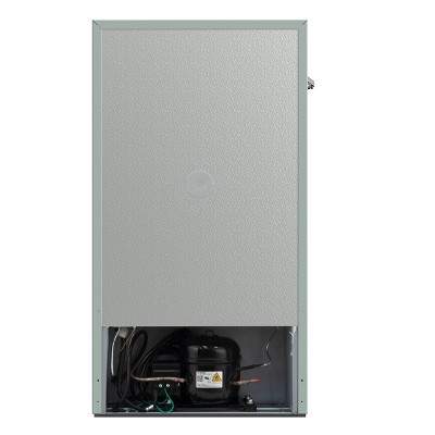 Sage Green Retro Compact Refrigerator with Silver Bar Handle