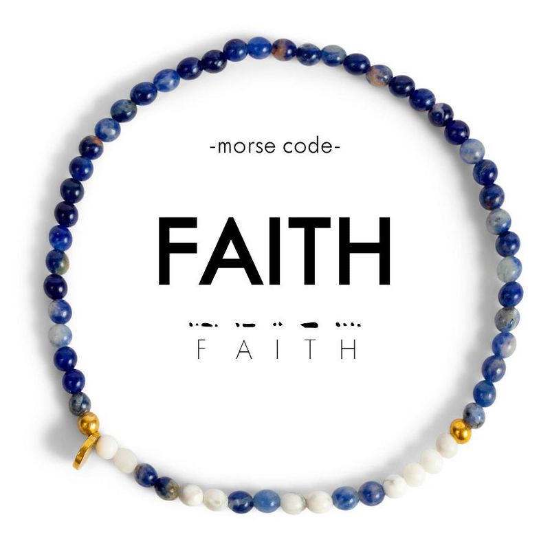 Morse Code Beaded Bracelet 3mm: FAITH - ETHICGOODS, 1 of 8