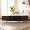 Luck Live 94.48" Black Modern TV Stand with Adjustable Shelves, Soft-Close Hinges & Cable Holes, Metal Legs for Home Living - 3 of 4