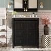 APRILSOUL 30" Rustic Bathroom Vanity with Ceramic Sink, Soft-Close Doors & Adjustable Shelf, Espresso Storage Cabinet - 2 of 4