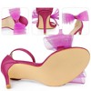 Perphy Women's Back to College Open Toe Ankle Strap Mesh Bow Tie High Stiletto Heels - 3 of 4