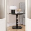 GlasFlength Coffee Tables Round Side Table Small Drink Table Small Accent Pedestal Table for Living Room Corners, Black, 23.23"*23.23"*20.47" - 4 of 4