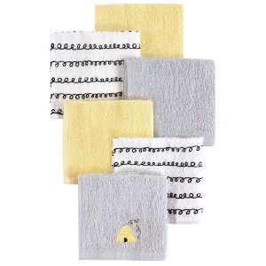 Hudson Baby Infant Unisex Super Soft Cotton Washcloths, Bee, One Size - 1 of 1