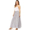 Women's 2023 Maxi Skirt - Flowy A-Line Summer Skirt with Elastic High Waist (Reg & Plus Size) Blue Floral - 2 of 4