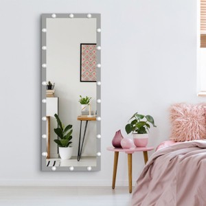 Hollywood Mirror Full Length,Vanity Mirror With Lights,Standing Light Up Mirror For Dressing Room Bedroom Wall Mounted-The Pop Home - 1 of 4