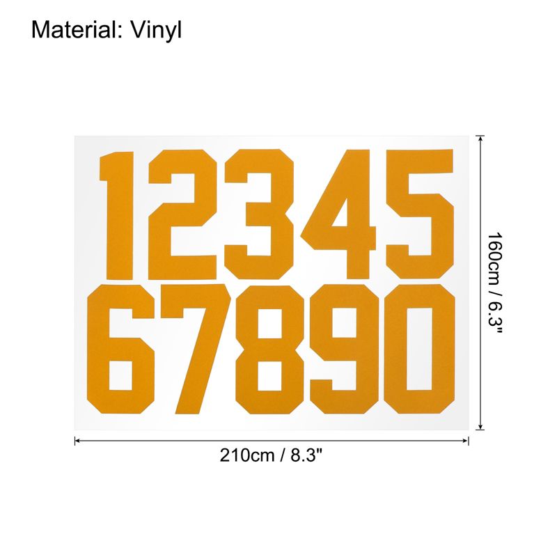 Unique Bargains Reflective Mailbox Numbers Sticker 8.3 Inch Height 0 - 9 Vinyl Self-Adhesive Address Number Yellow 4 Set, 2 of 5