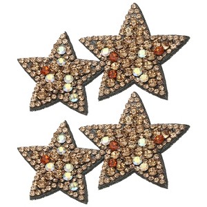 Unique Bargains Iron On Durable DIY Clothing Double Star Rhinestone Patches 2 Pcs - 1 of 4