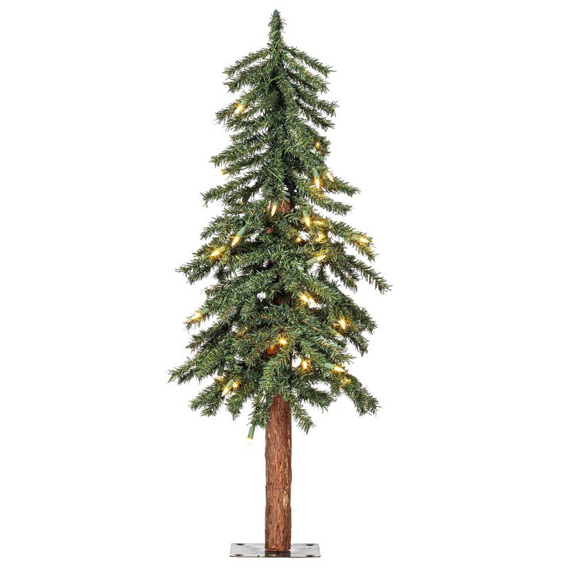 Vickerman Natural Bark Alpine Artificial Christmas Tree Set, 1 of 9