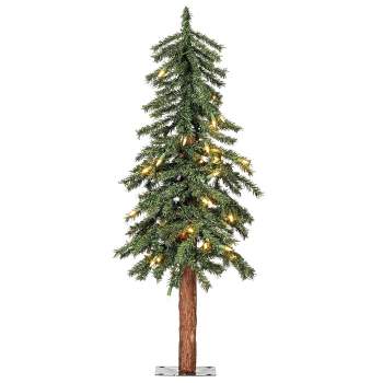 Vickerman Natural Bark Alpine Artificial Christmas Tree Set