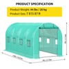 Tunnel Greenhouse 13 x 8 x 7 FT Hoop House Galvanized Steel Frame PE Cover with 6 Mesh Windows 2 Roll-Up Zipper Doors - 2 of 4