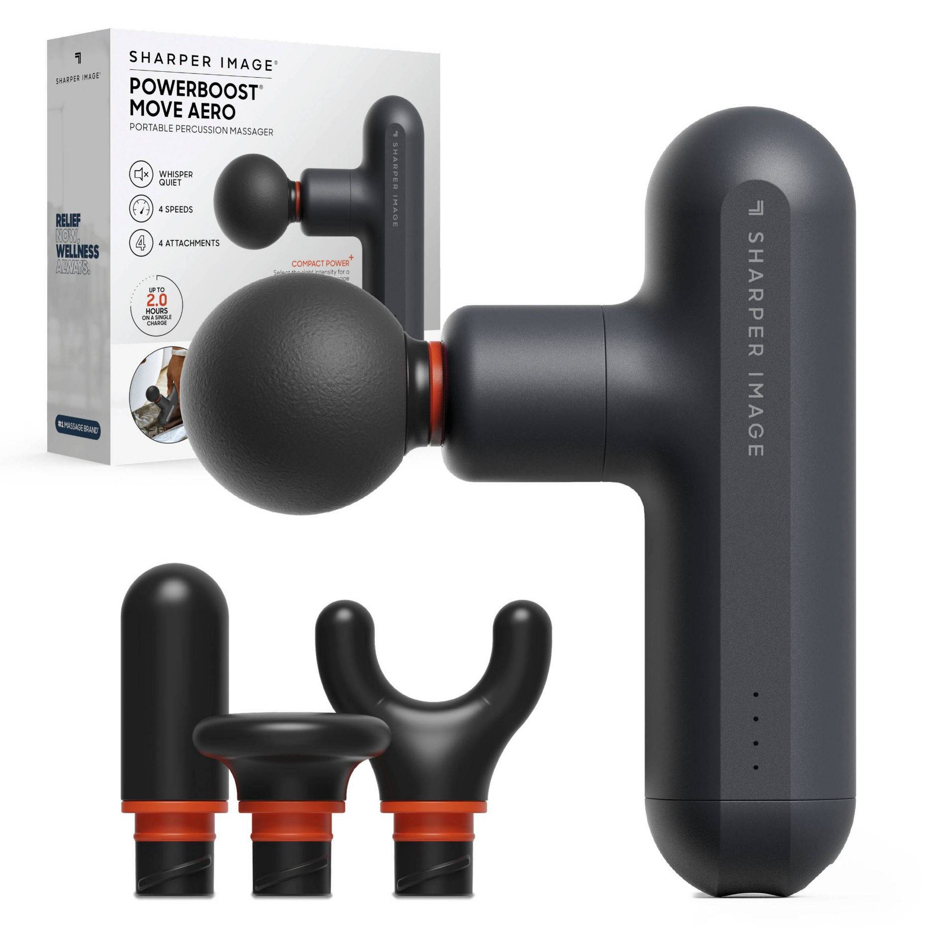 Sharper Image Powerboost Move Portable Percussion Body Massager - Aero