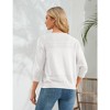 Women's 3/4 Sleeve Sweater Shrugs Crochet Cropped Sweater Cardigan Button Down Ribbed Cuff Lightweight Sweater with Birdeye Knit Detail - 2 of 4