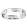 Dicksons The Lord's Prayer Engraved Verse Black Women's One Size Silver Plated Stainless Steel Four-Tile Stretch Bracelet - 2 of 4