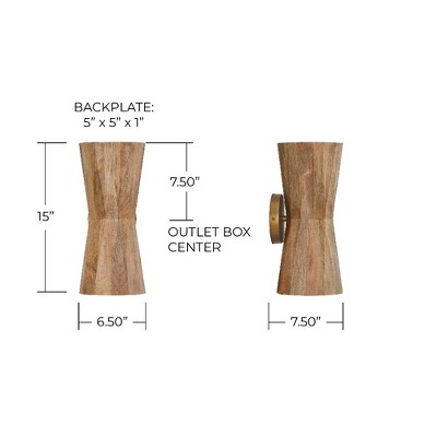Capital Lighting Nadeau 2 - Light Sconce in  Light Wood/Patinaed Brass