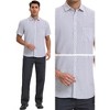 INSPIRE CHIC Men's Classic Business Short Sleeved Button Down Plaid Shirt - 4 of 4