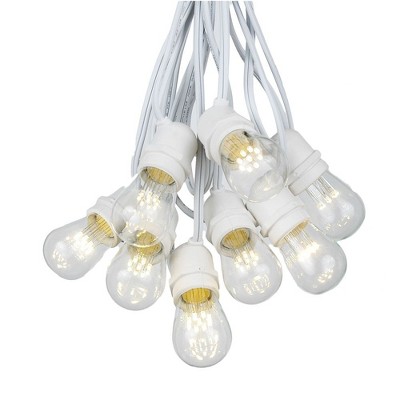 Novelty Lights Edison Outdoor String Lights with 50 In-Line Sockets White Wire 100 Feet