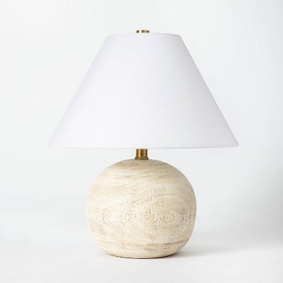 Medium Faux Wood Table Lamp Brown - Threshold™ designed with Studio McGee