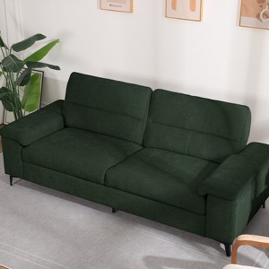 Chenille Sofa with Adjustable Armrests and Extra Thick Cushions - 1 of 4