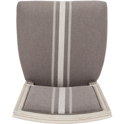 Elegant Transitional Grey Linen Upholstered Side Chair Set