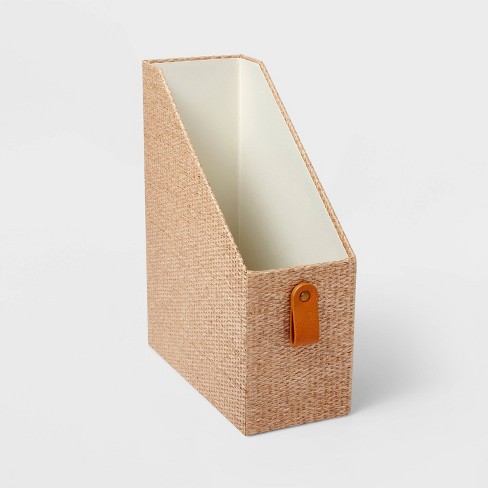 Woven Magazine File Holder Taupe - Threshold™: Desk Organizer, Office ...