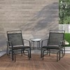 Outsunny Outdoor Glider Chairs with Coffee Table, Patio 2-Seat Rocking Chair Swing with Breathable Sling for Backyard, Garden and Porch - 2 of 4