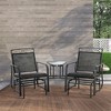 Outsunny Outdoor Glider Chairs with Coffee Table, Patio 2-Seat Rocking Chair Swing with Breathable Sling for Backyard, Garden and Porch - image 2 of 4