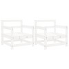 vidaXL Garden Chair White Solid pine wood, Plywood Regular - 2 of 2