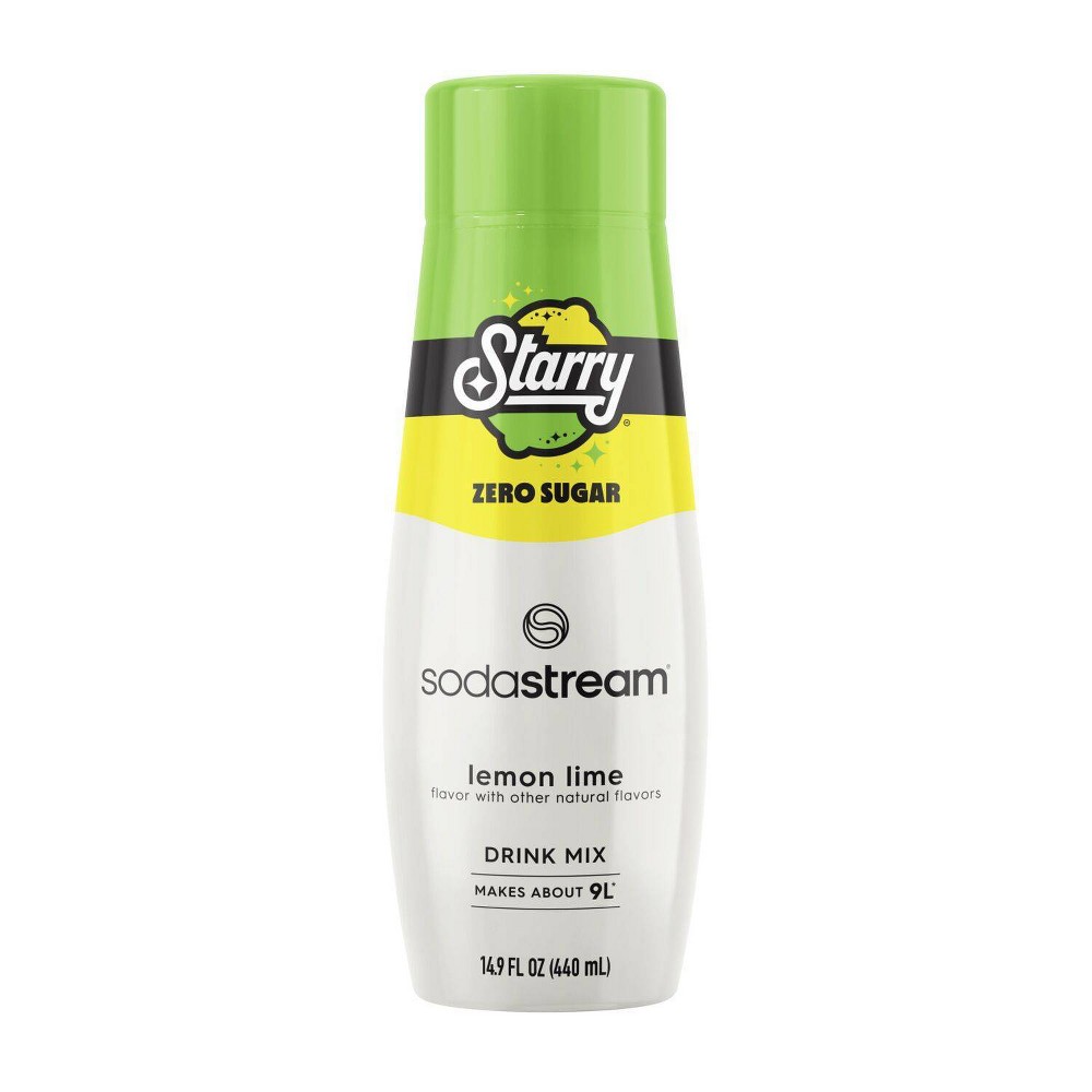 SodaStream Starry Zero 14.9 fl oz: Lime & Lemon Flavored Syrup, Sugar-Free, Kosher, Caffeine-Free, Low Sodium