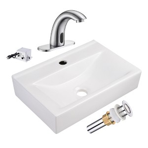 Aquaterior 5" Touchless Bathroom Faucet with Rectangle Vessel Sink Auto Sensor - 1 of 4