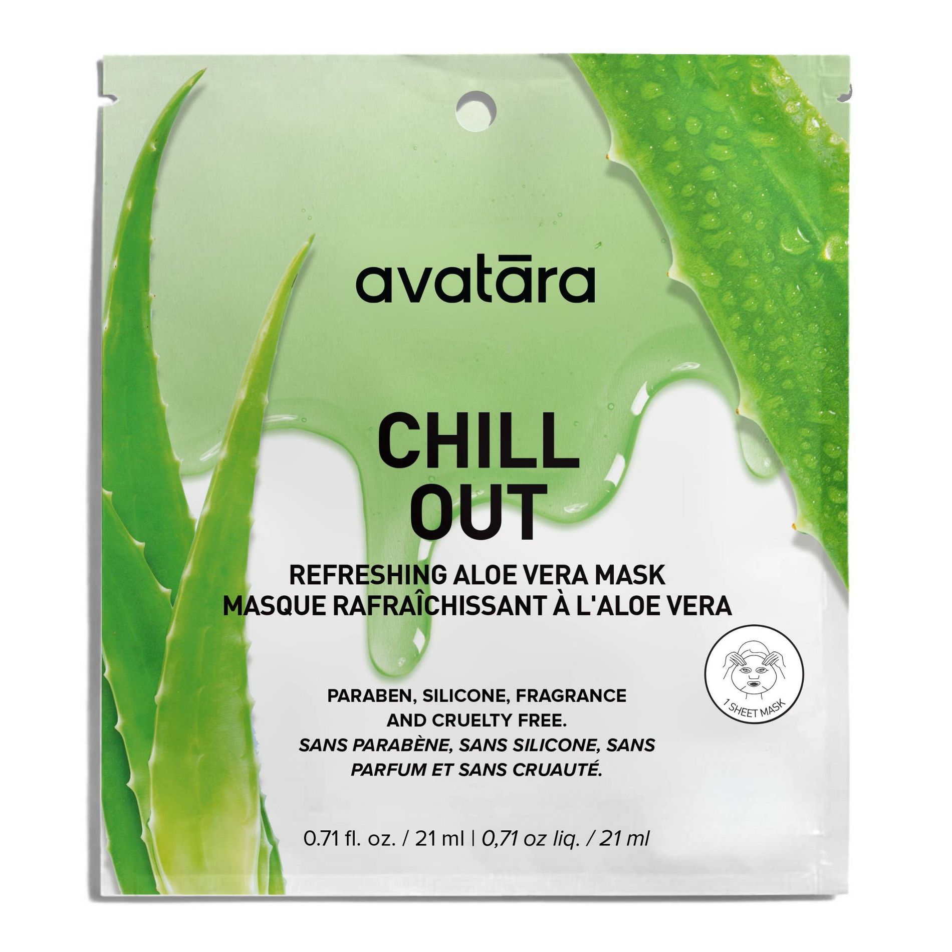 Avatara Chill Out Face Mask - 0.71 fl oz: Moisturizing, Hydrating, Silicone-Free, Normal to Dry Skin