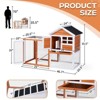 phiestina Wooden Rabbit Hutch, Outdoor Chicken Coop with Run, Indoor Bunny Cage, Orange - 2 of 4