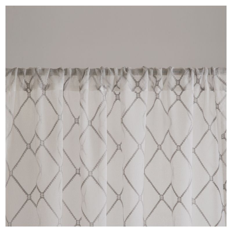 Clarissa Diamond Sheer Curtain Panel, 4 of 6